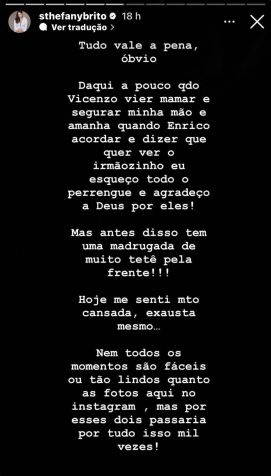 Sthefany Brito publicou desabafo nas redes • Instagram/Sthefany Brito