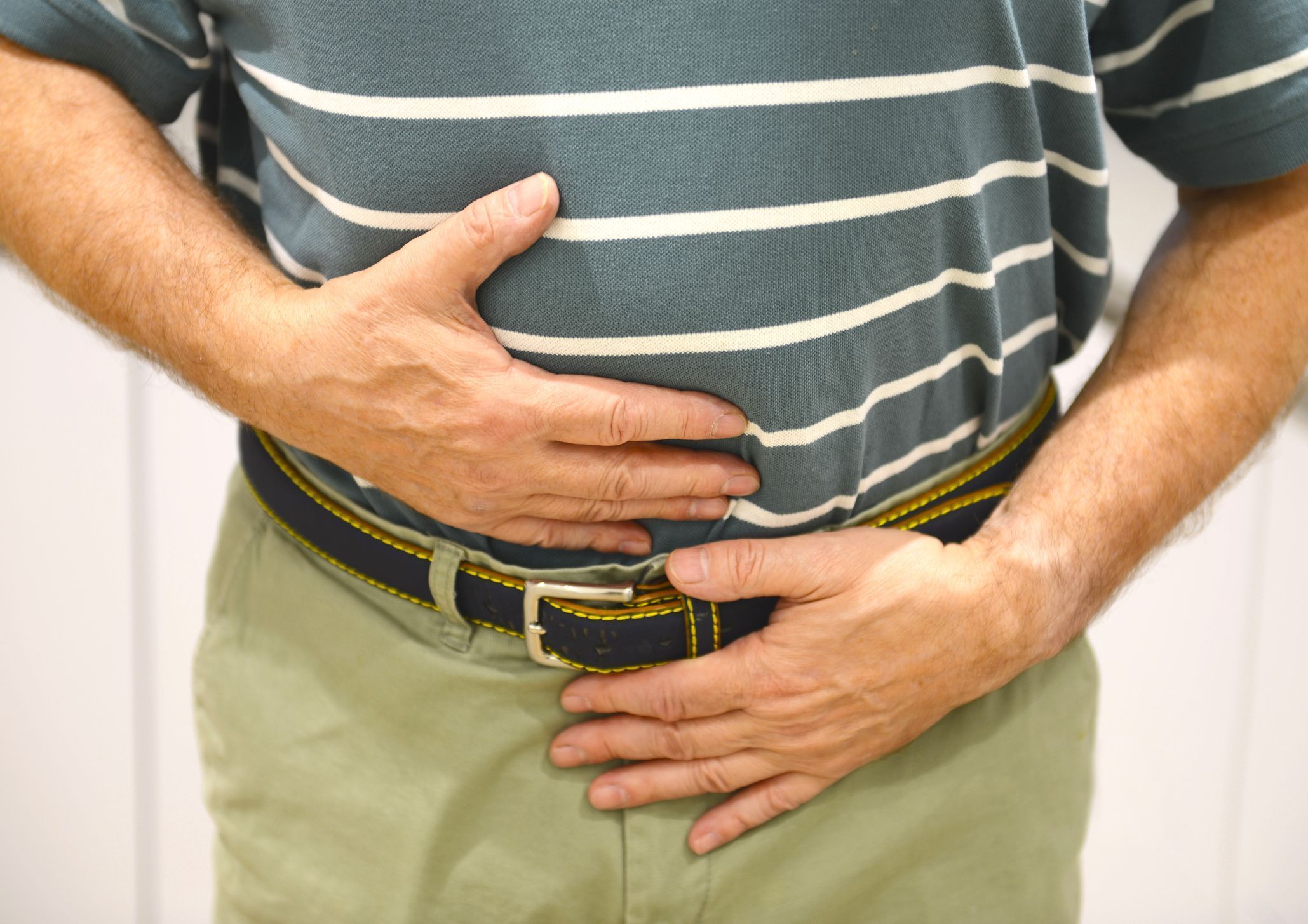 Senior man with stomach pain