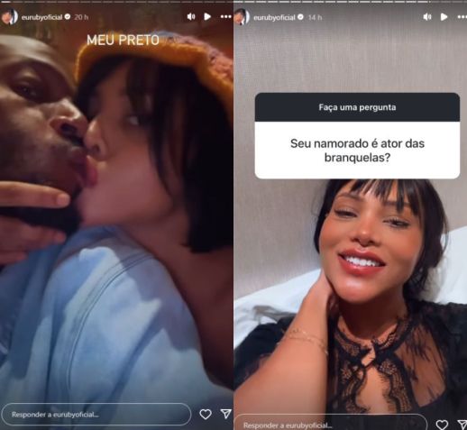 A cantora Ruby postou stories no Instagram, na sexta-feira (27), afirmando estar namorando com o ator Marlon Wayans, astro de "As Branquelas" • Instagram/Ruby