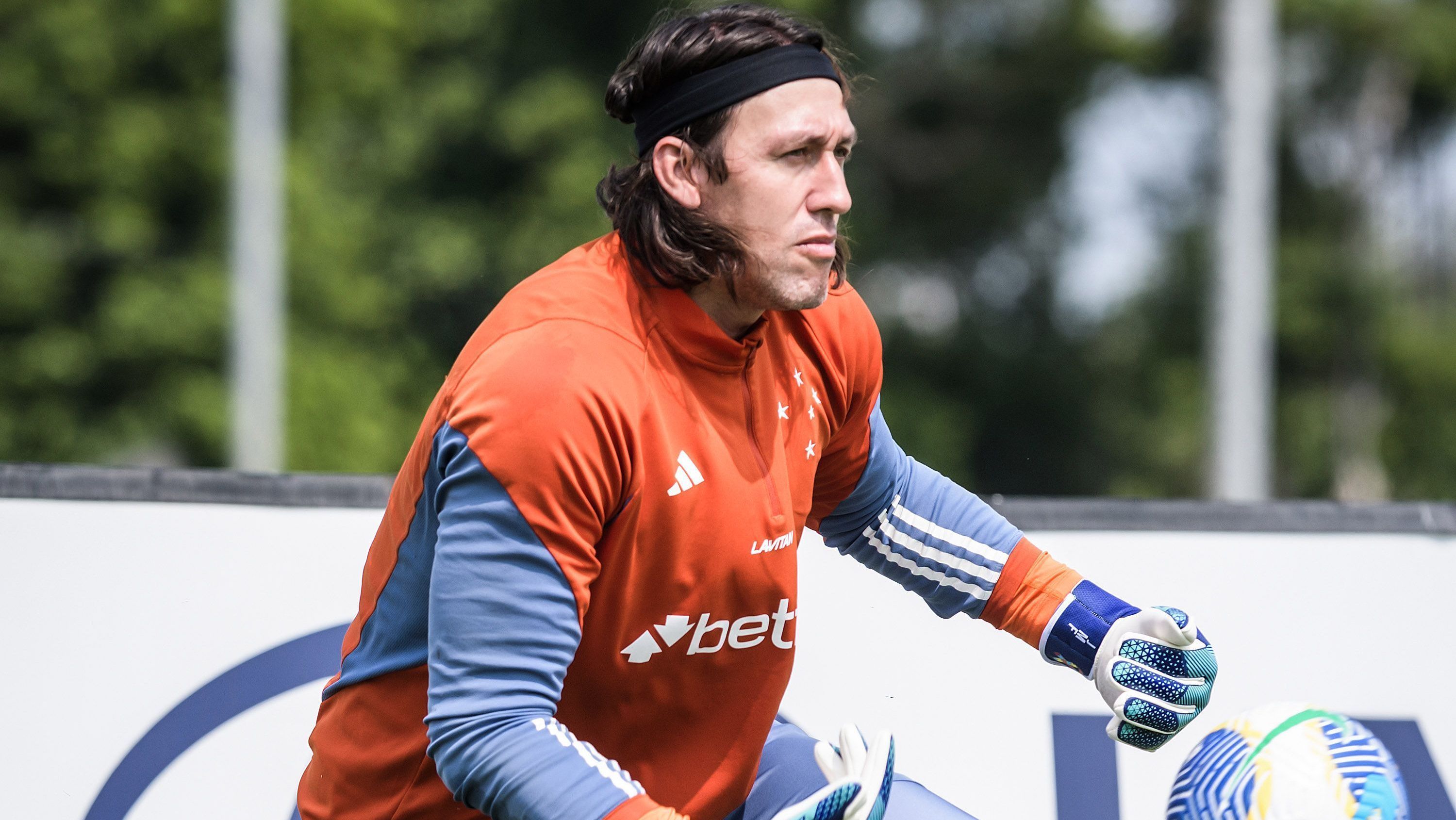 Cássio em treino do Cruzeiro