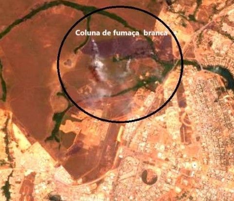 Satélite Super Dove, da constelação PlanetScope, registra coluna de fumaça, no Parque Nacional em Brasília • Laboratório de Análise e Processamento de Imagens de Satélites