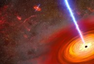 Dupla de buracos negros dançando um ao redor do outro é descoberta pela Nasa