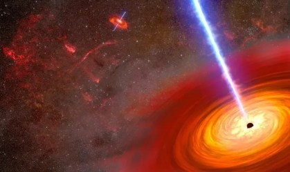 Dupla de buracos negros dançando um ao redor do outro é descoberta pela Nasa
