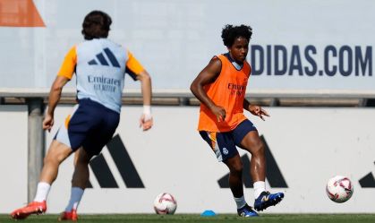 Endrick em treino do Real Madrid