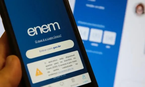 Foto do aplicativo Enem em um celular