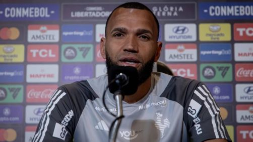 Everson, goleiro do Atlético, em entrevista coletiva nesta terça-feira (24)