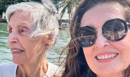 Fátima Bernardes mostra pedido da mãe aos 82 anos: "Pela primeira vez"