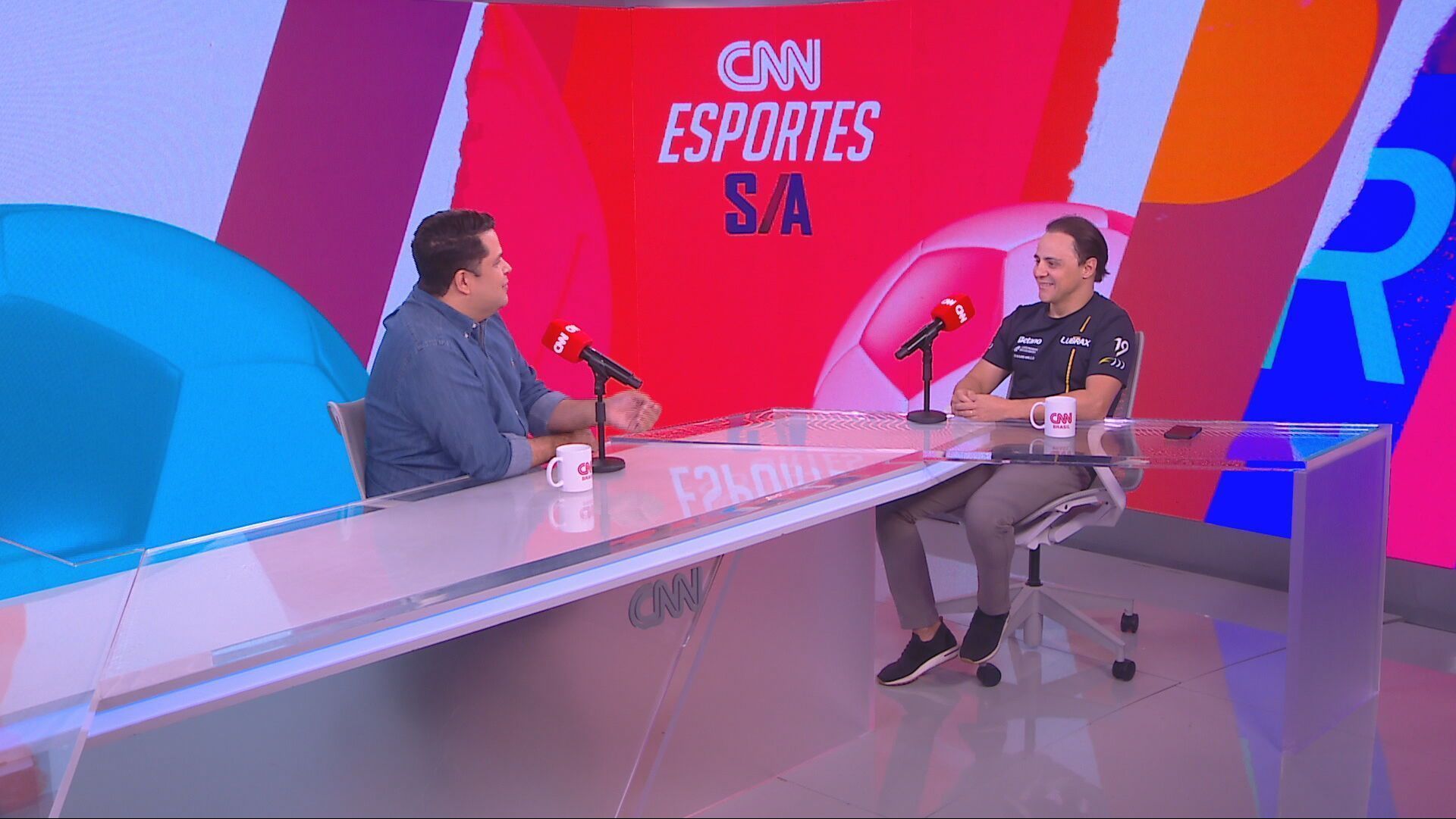 João Vitor Xavier e Felipe Massa no CNN Esportes S/A