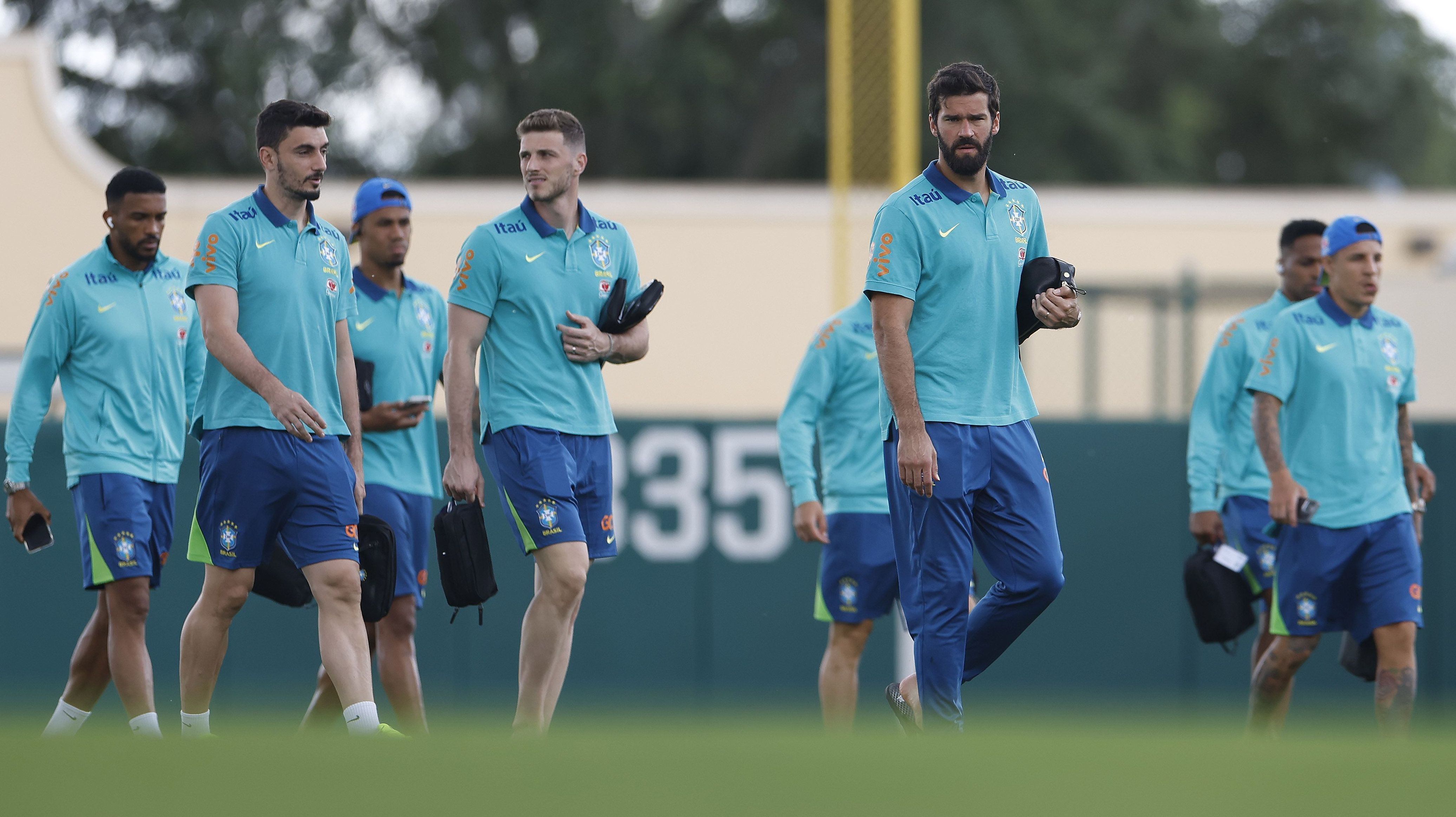 Goleiros da Seleção Brasileira em treino