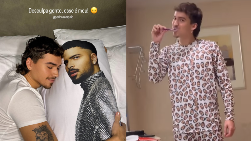 No dia anterior, o artista havia compartilhado um vídeo em que Meinke estava vestindo um pijama estampado com a sua cara