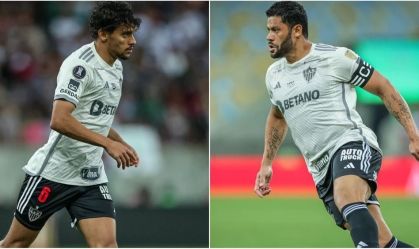 Hulk e Scarpa discutem em jogo entre Atlético-MG e Fluminense pela Libertadores