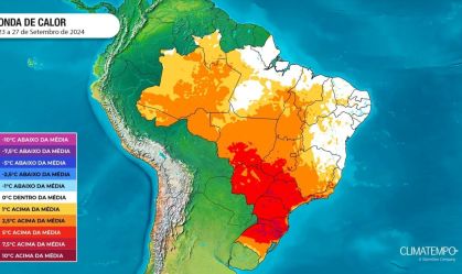 Veja o mapa das maiores temperaturas no país; capitais podem ter recorde