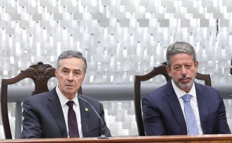 Os presidentes do STF, Luís Roberto Barroso, e da Câmara, Arthur Lira