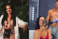 Juliette mostra o namorado sendo seu cabeleireiro particular e se diverte
