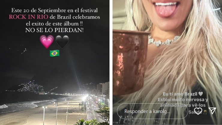 Karol G publica sobre o Brasil • Instagram/ Karol G