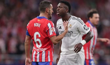Koke e Vini Jr. se desentenderam durante o clássico espanhol no último domingo