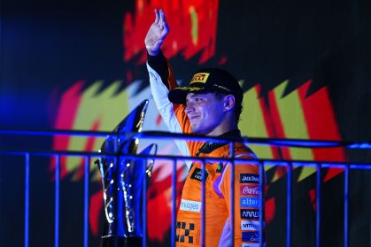 Lando Norris comemora vitória no GP de Singapura