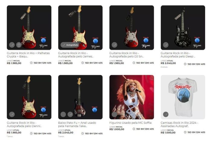 Rock in Rio 2024 anuncia leilão beneficente com artigos autografados • Reprodução/Play For a Cause
