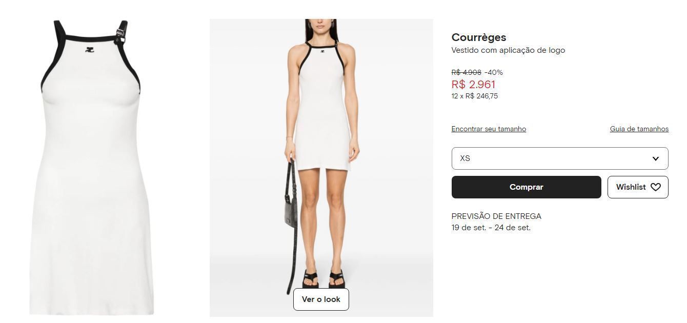 Bruna Marquezine usa look da grife Courrèges • Reprodução/Farfetch