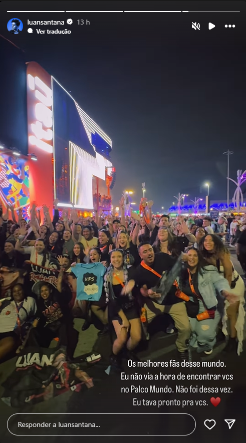 Luan Santana homenageia fãs após cancelar participação no Rock in Rio • Instagram/ Luan Santana