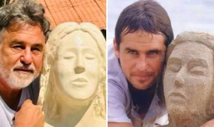 Marcos Frota recria cena de "Mulheres de Areia", novela dos anos 1990