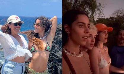 Marina Sena e Juliano Floss viajam juntos para Fernando de Noronha