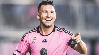 Messi comemora um de seus gols na volta ao Inter Miami