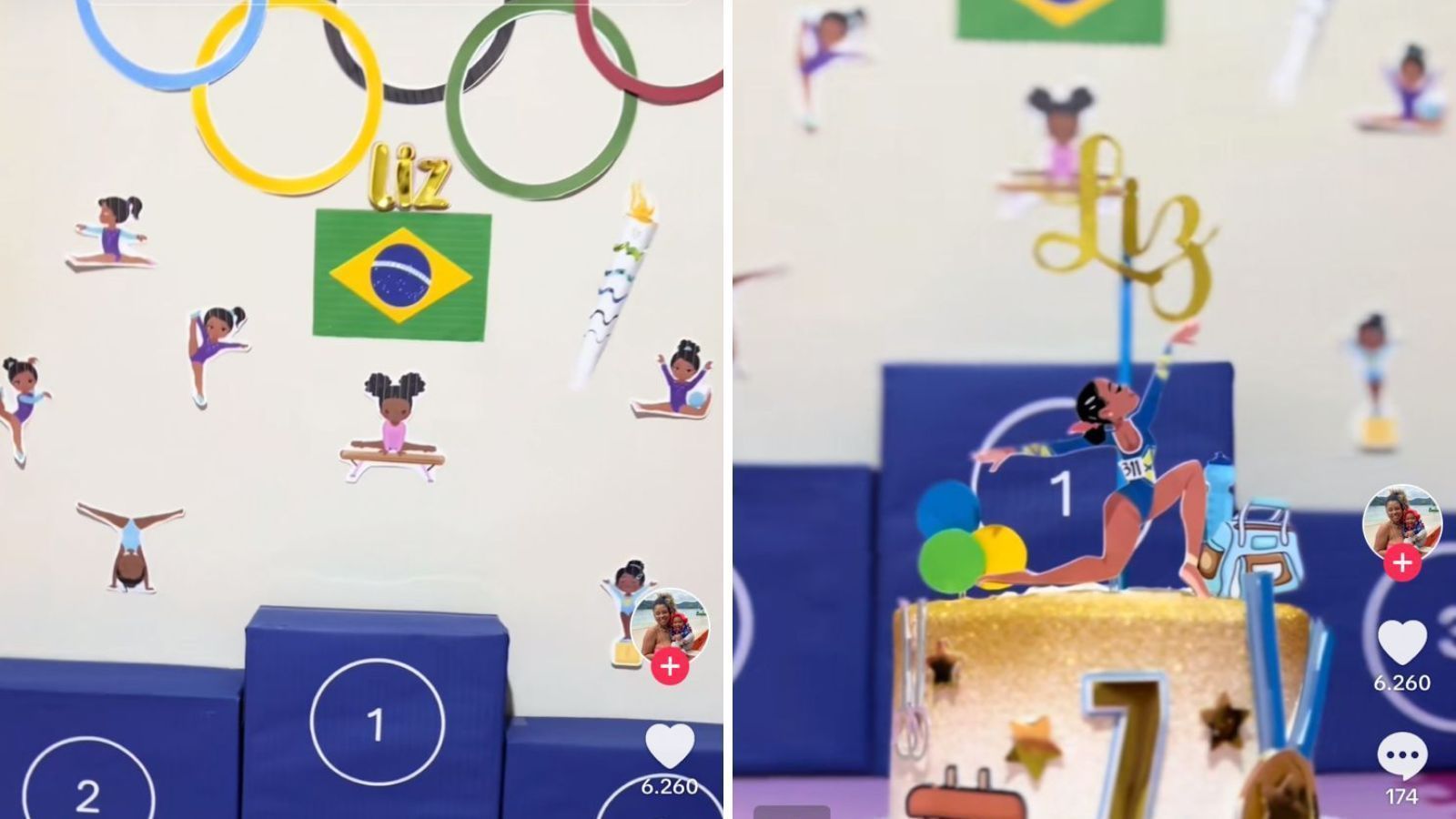 Rebeca Andrade inspirou tema de festa de mesversário