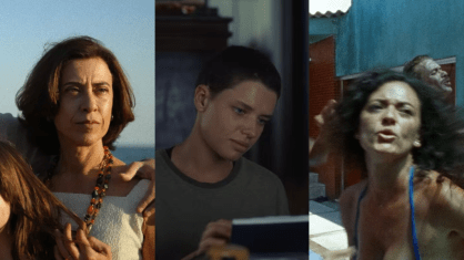 Montagem com os filmes "Ainda Estou Aqui", "Cidade; Campo" e "Motel Destino"