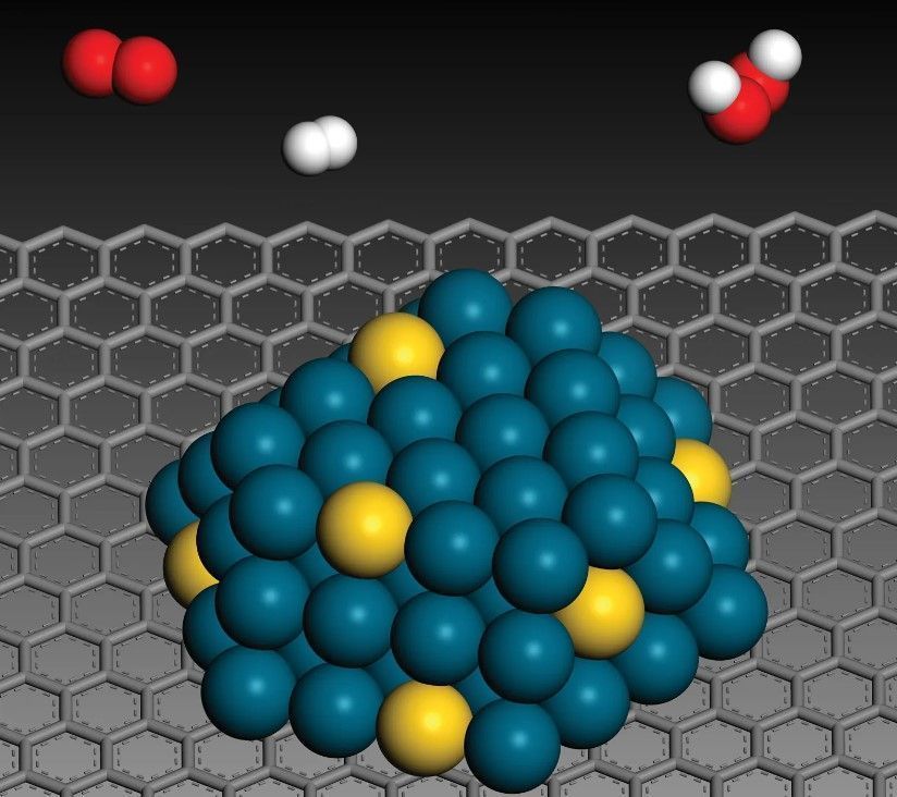 A ilustração apresenta nanopartículas.