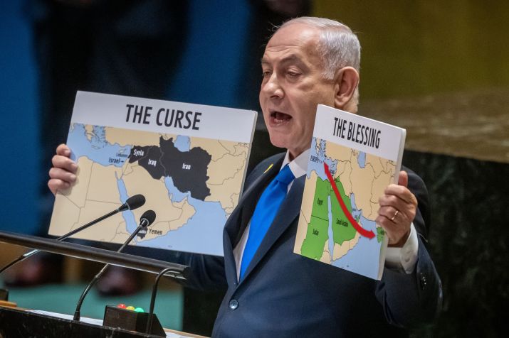 Netanyahu em discurso na ONU • Michael Kappeler/picture alliance via Getty Images