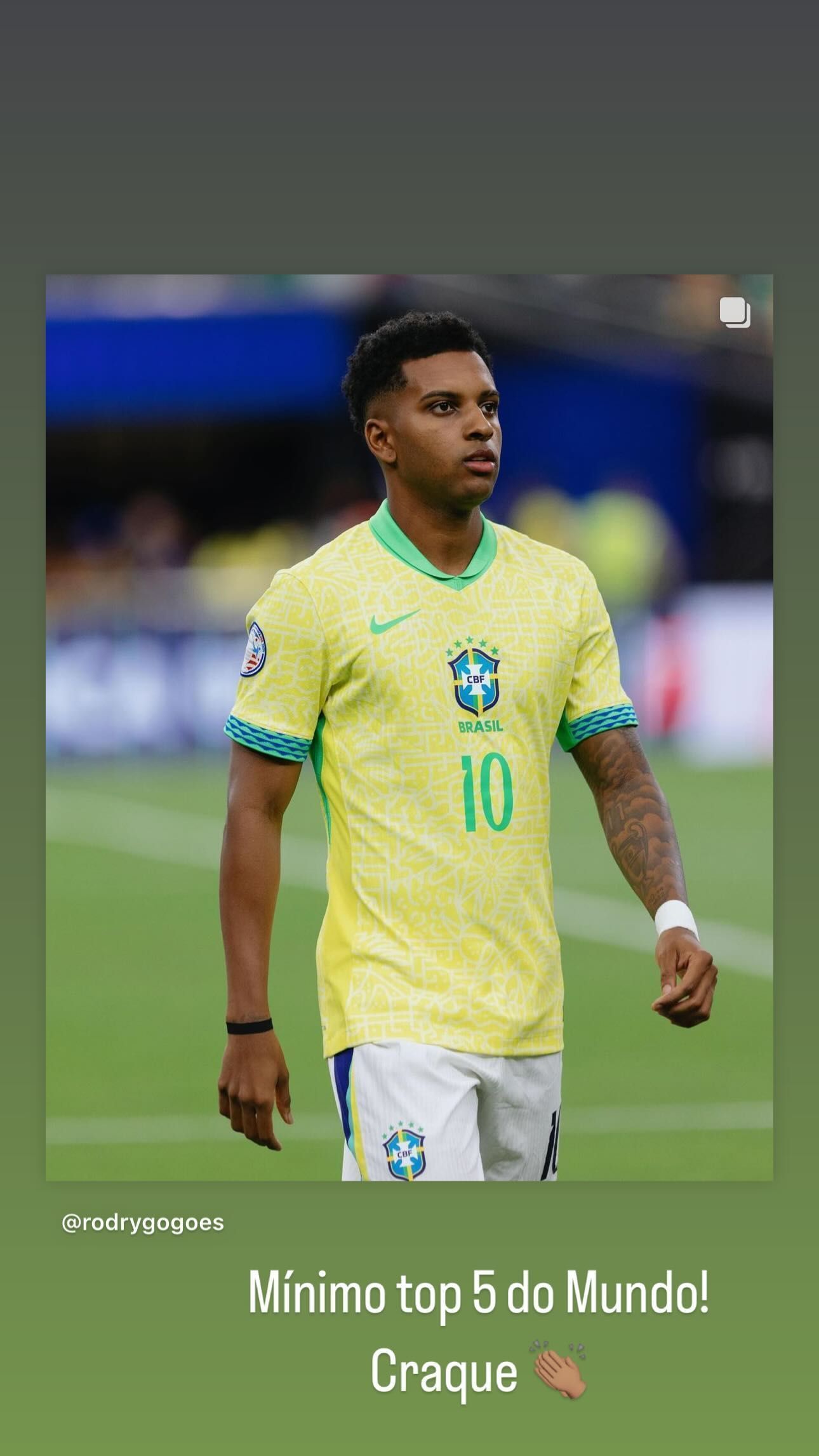 Neymar manifesta apoio a Rodrygo após a não indicação ao Bola de Ouro • Reprodução/Instagram Neymar Jr