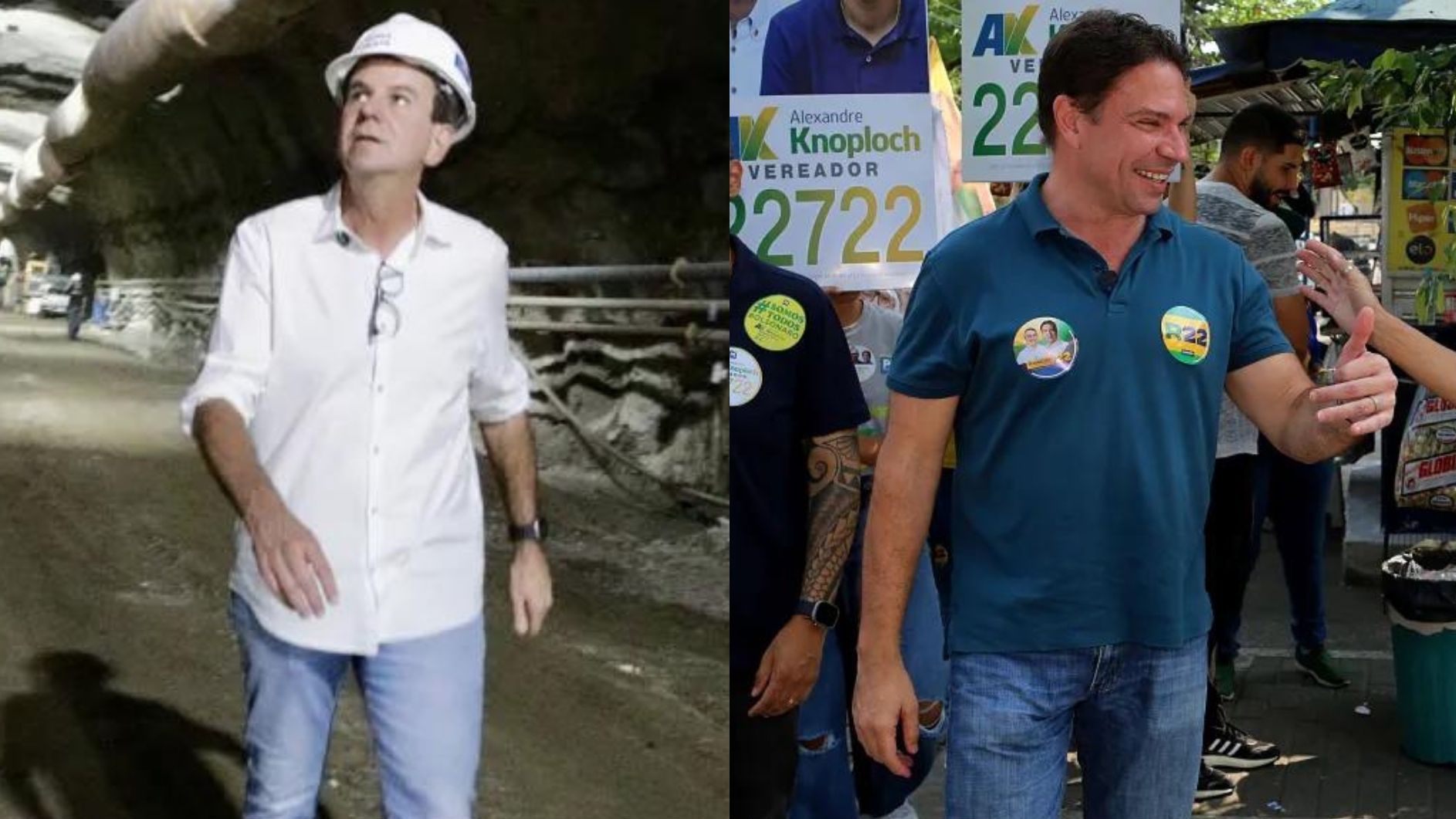 Eduardo Paes (PSD), em Campo Grande, e Alexandre Ramagem (PL), em Del Castilho, cumprem agendas como candidatos à Prefeitura do Rio de Janeiro, em 20 de setembro de 2024, sexta-feira