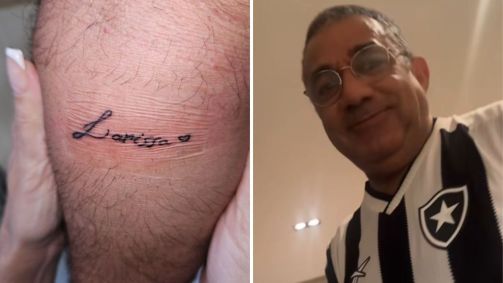 Pai de Anitta faz tatuagem com o nome da cantora