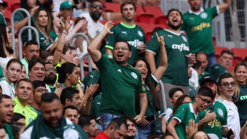 Torcida do Palmeiras presente no Mané Garrincha para a partida contra o Vasco
