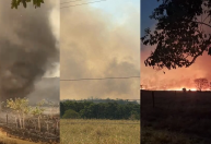 Vídeo: “Chuva” de fuligem e redemoinho de fumaça são registrados em SP