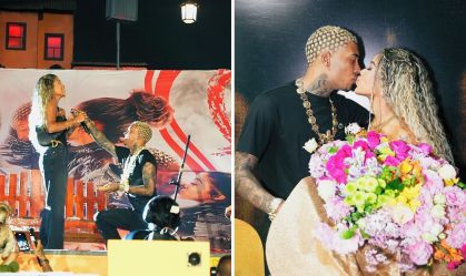 No palco do Rock in Rio, Poze do Rodo pede namorada em casamento