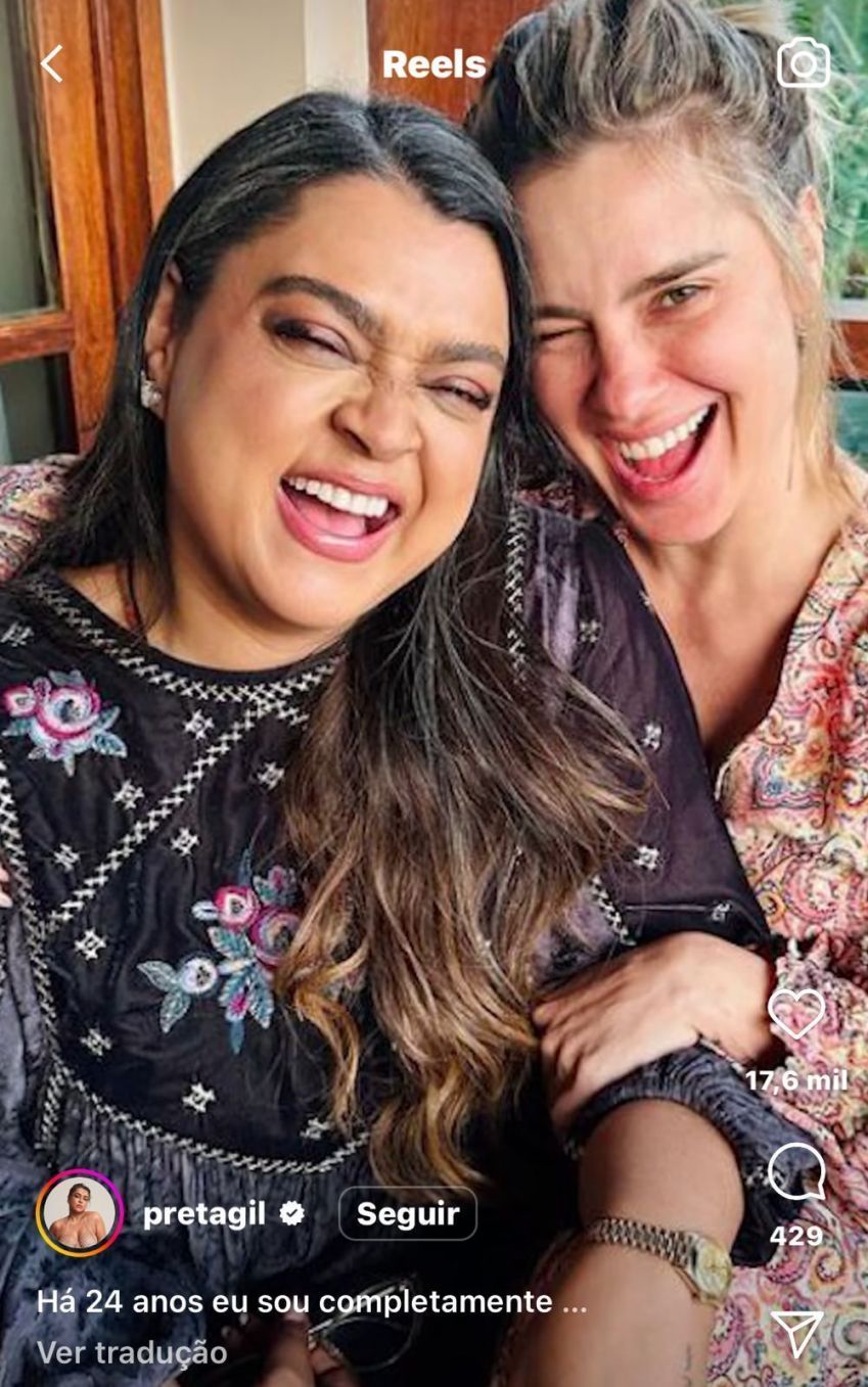 A cantora Preta Gil publicou um vídeo se declarando para a amiga • Instagram/Preta Gil