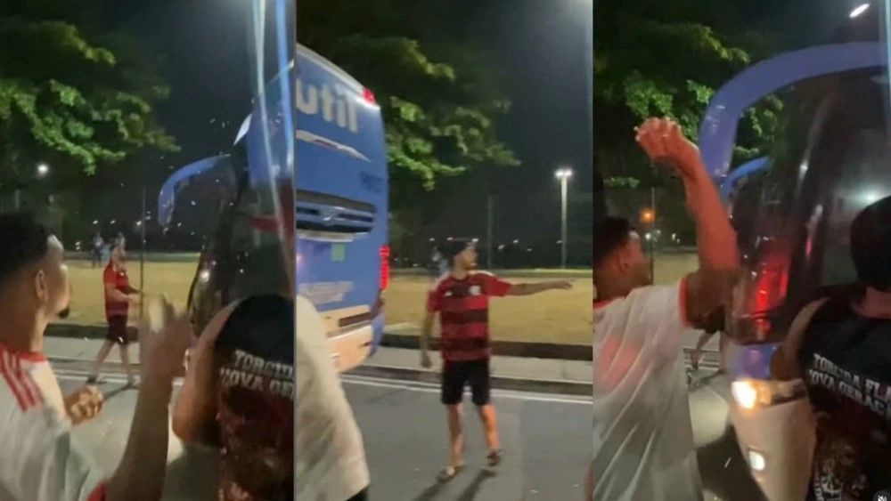 Torcida do Flamengo protesta após eliminação na Libertadores