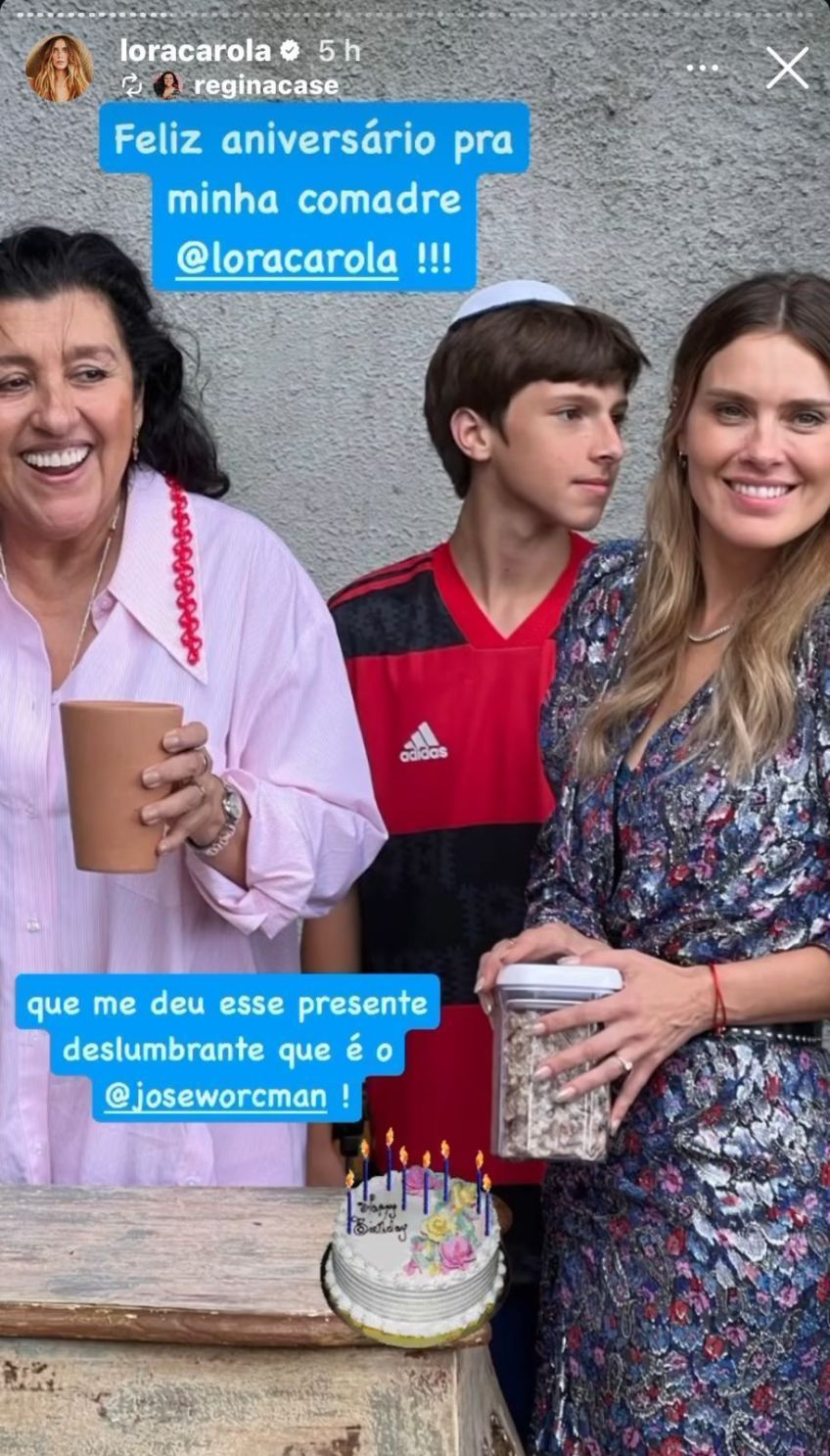 Regina Casé também parabenizou Carolina Dieckmann • Instagram/Regina Casé