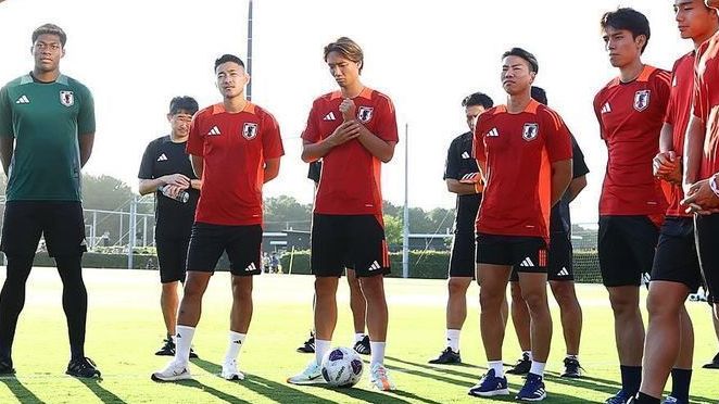 Seleção do Japão em treino preparatório para enfrentar a China pelas Eliminatórias da Copa