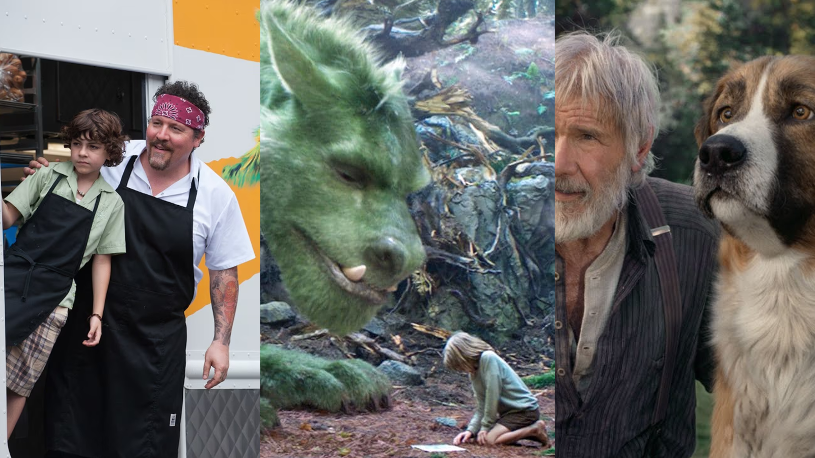 Cenas de "Chef" (2014), “Meu Amigo, O Dragão” (2016) e “O Chamado da Floresta” (2020)