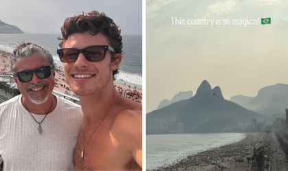 Shawn Mendes declara amor ao Brasil em foto com o pai: "País mágico"