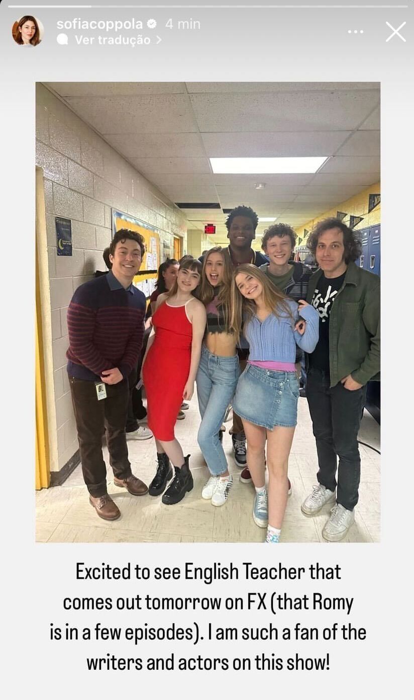 Romy Mars no set de "O Professor" • Instagram/@sofiacoppola