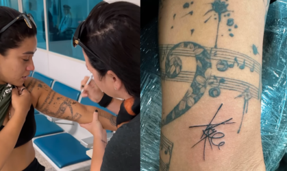 Fã conhece vocalista do Evanescence no Brasil e tatua autógrafo: "Eternizado"
