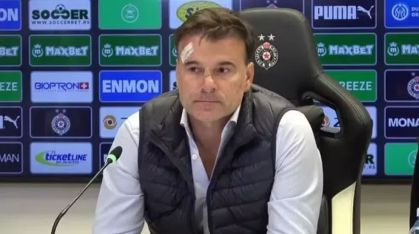 Aleksandar Stanojevic, técnico do Partizan Belgrado, com ferimentos após torcedores invadirem vestiário
