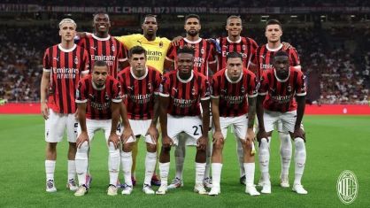 Equipe do Milan em jogo do Campeonato Italiano