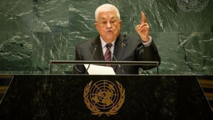 Mahmoud Abbas, presidente da Autoridade Palestina, discursa na Assembleia Geral da ONU