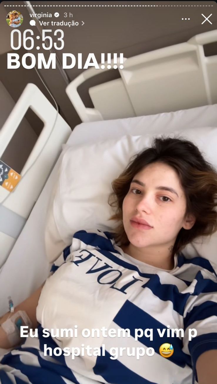 Virginia retorna ao hospital com reação alérgica • Instagram/Virginia