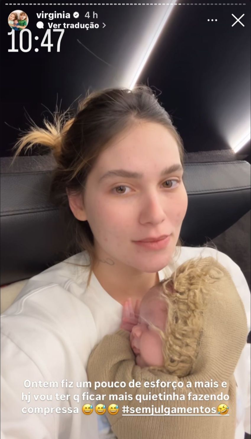 Virginia explicou que cesárea inchou na quarta-feira (25) • Instagram/Virginia Fonseca
